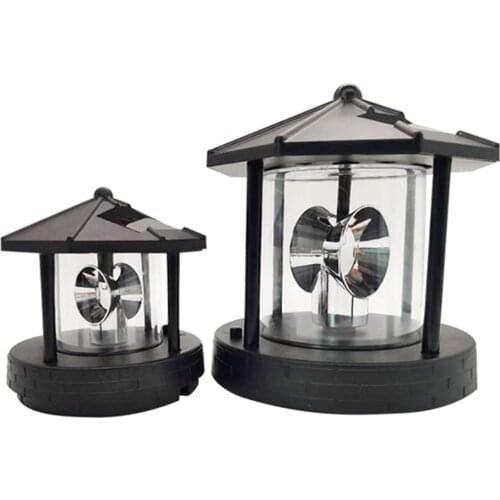 Solar Lights Lighthouse Shape Light Plastic LED Rotating Landscape Lamp Beacon Beam Lamp for Garden Yard Lawn Decoration
