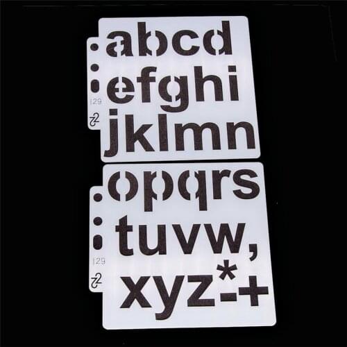 2pcs letter scrapbook stencils spray plastic mold shield DIY cake hollow Embellishment printing lace ruler valentine