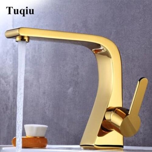 Vidric Basin Faucet Bathroom Copper Faucet Gold Sink Mixer Tap Toilet Sink Hot Cold Single Handle Square Sink Faucet