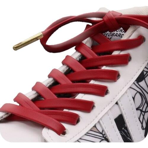 Weiou Classical All Matched Boots Sneakers Canvas Shoelaces 0.7 Cm Flat Solid Metallic Shoelaces 31 Colors With Silver Metal Tip