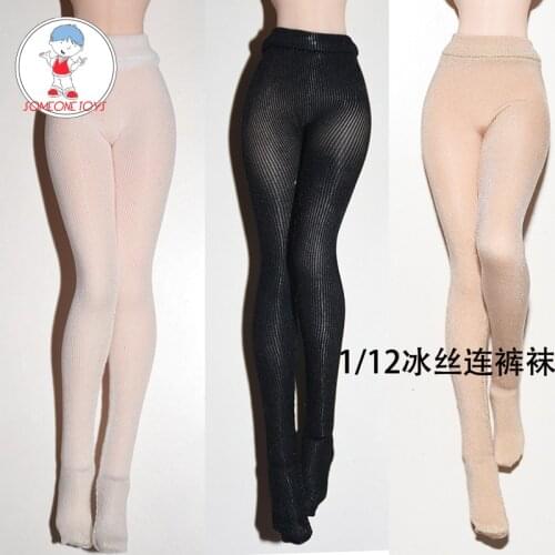 1/12 Scale Female ice silk pantyhos White/Black/skin Color Not dyed Tights Clothes Model for 6 inches tbleague phicen Body