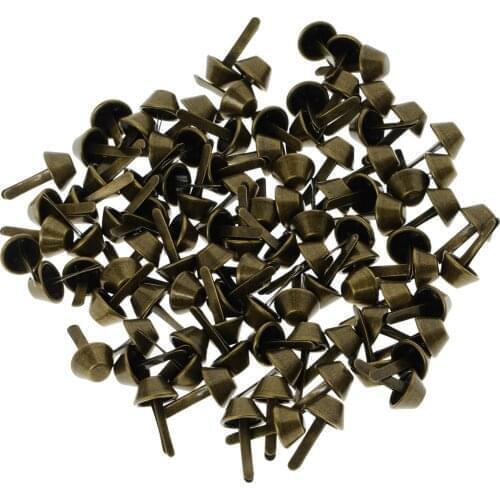 100Pcs Round Bucket Shape Nails DIY Scrapbooking Brads Accessories for Photo Frame Decoration Handmade Clothing Embellishments