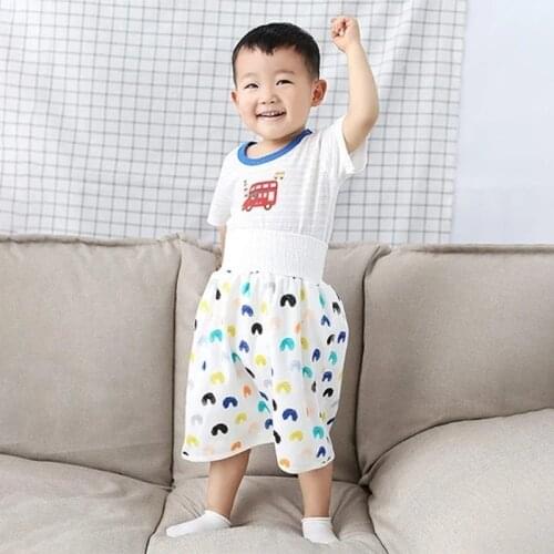 Comfy Children Diaper Skirt Shorts 2 in 1 Anti Bed-Wetting Washable Waterproof Cotton Potty Training Nappy Pants