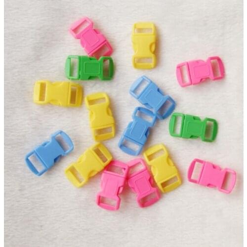 20 pcs 3/8" buckles Paracord 4pcs/color Mix 5 color plastic clasp side release buckle inside 10mm