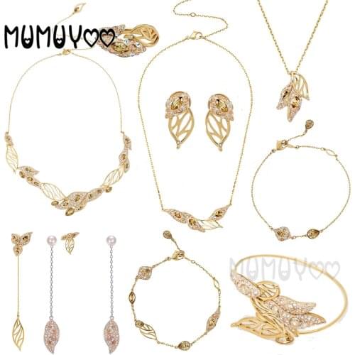 2020 SWA1: 1 Fashion Jewelry Exquisite Charm Huachenyuexi Elegant Peach Color Lurex Leaf Petal Female Necklace Romantic Gift