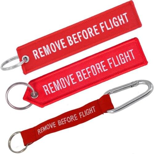 3 Pcs/Lot Remove Before Flight Key Chains for Aviation Gifts Embroidery Customize keyring Special Key Tags Jewelry sleutelhanger