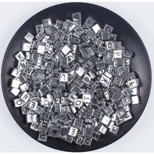 New 4x9mm 50-200Pcs Mixed Letter Acrylic Letters Beads Double Holes Flat Space Square Geometry Diy Bracelet Material Accessories