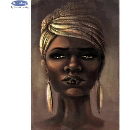 DIY Diamond Embroidery sale African woman Diamond Painting Cross Stitch 5D full Square drill Mosaic Rhinestone Decoration