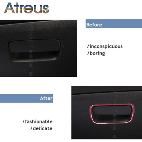Atreus 1pcs Car Class Glove Storage Box Rings Covers Stickers For Mercedes Benz C117 W117 X156 GLA CLA Class Auto Accessories