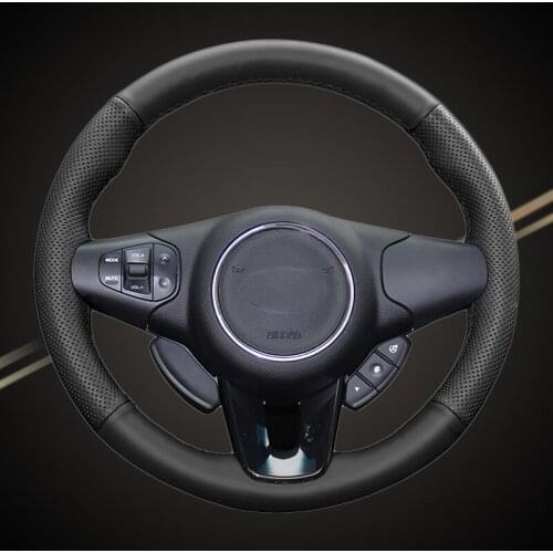 Car Braid On The Steering Wheel Cover for Kia Carens 2013 2014 2015 2016 2017 2018 2019 Auto Braiding Wheel Covers Car-styling