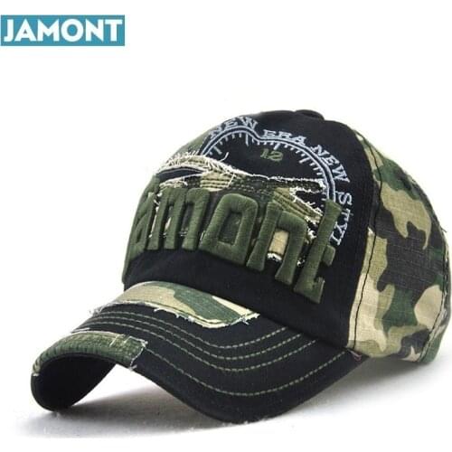 [JAMONT] Summer Fall Hat For Women Camouflage Baseball Cap Men Cotton Fitted Snapback Peaked Cap Patchwork gorro Bone Masculino