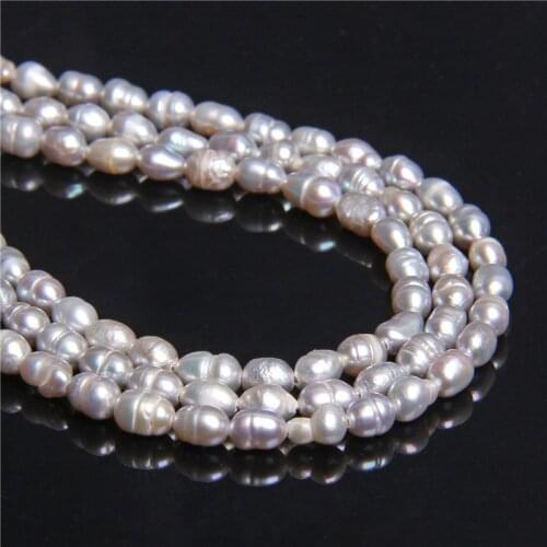 3.5mm - 4mm Natural gray rice oval potato freshwater pearls beads for jewelry making diy necklace neckace earring pearls beads
