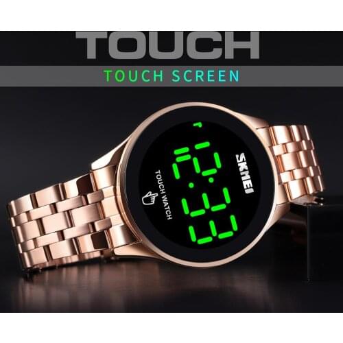Brand Watch Skmei Relojes Fashion LED Touch Screen Mens Wristwatches Waterproof Stainless Steel Digital Watch Relogio Masculino