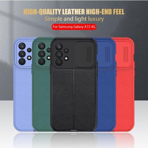 Lychee Pattern Leather Case For Samsung A72 5G A52 A32 A22 A12 A02 A51 A71 A31 A11 A 20 30 10S Push Camera Shockproof Back Cover