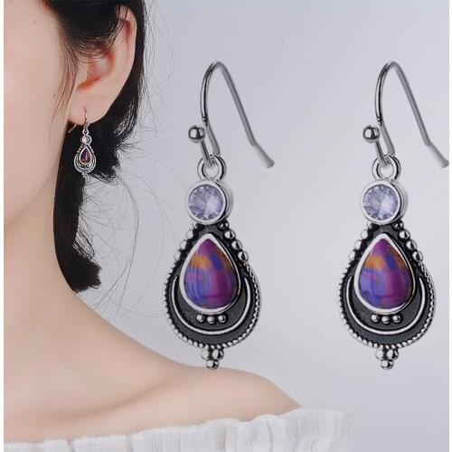 Colour Topaz Solid 925 Sterling Silver Drop Earrings for Women Party Accessories Wedding Jewlery Earrings Christmas Gift