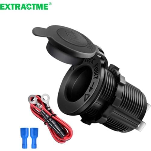 Car Cigarette Lighter Socket 12V-24V Waterproof Plug Power Outlet Adapter for Auto Boat Motorcycle Truck RV ATV with Wire