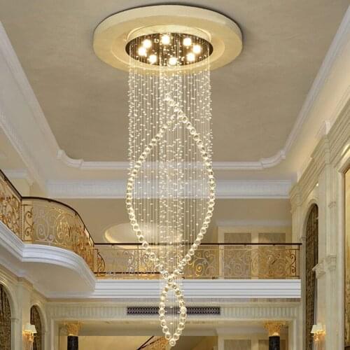 Modern Led Lustre Crystal Chandelier Lighting For Dining Living Room Hotel Chrome Ceiling Chandeliers Lamp Indoor Light Fixture