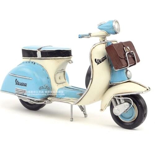 Wrought Iron Trim Handmade Metal Italy Pedal Motorcycle Model Manual Home Decoration Arts and Crafts Birthday&Christmas'Gifts