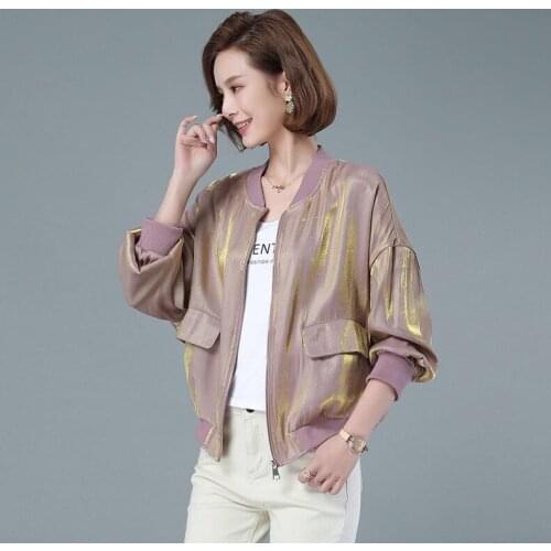 2021 Women Spring Summer Vintage Baseball Print Jacket Ladies Zipper Plus Size Long Sleeve Jacket Female Casual Loose Jacket L92