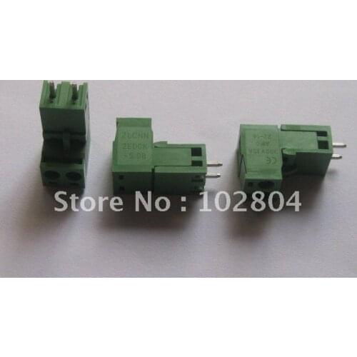 L Type Green 2way/pin 5.08mm Screw Terminal Block Connector 200 Pcs Per Lot HOT Sale HIGN Quality
