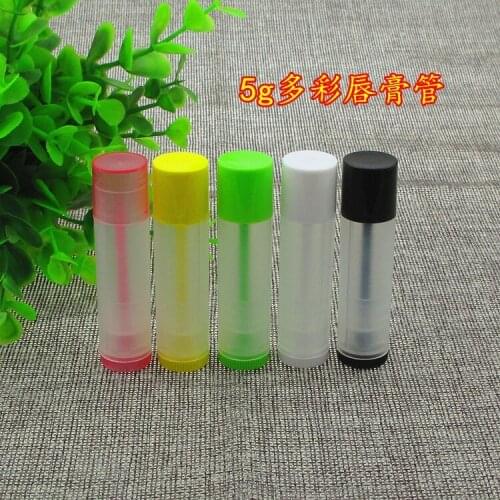HOT SALE 100pcs/lot 15 Designs Candy Colors Lip Tubes Containers Transparent Empty Plastic Lip Balm Tubes Lipstick Case
