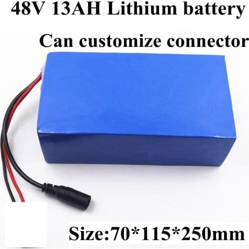 48V 13AH 720W Electric Bike Li-ion Lithium Battery Electric Scooter Battery with PVC Case for Brand Cell+2A Charger