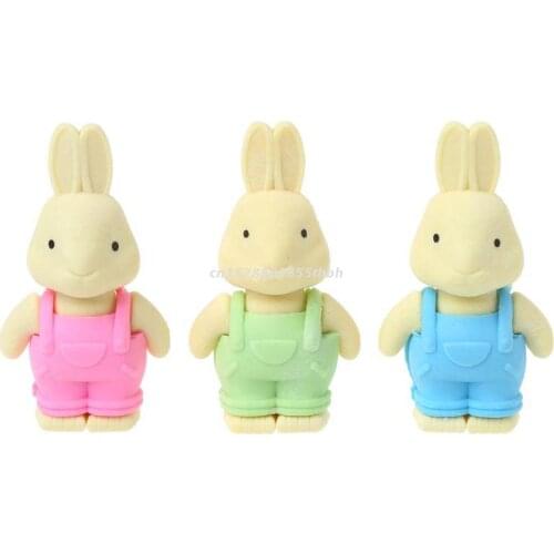 Cute Rabbit Eraser School Supplies Creative Pencil Stationery Children Kids Gift