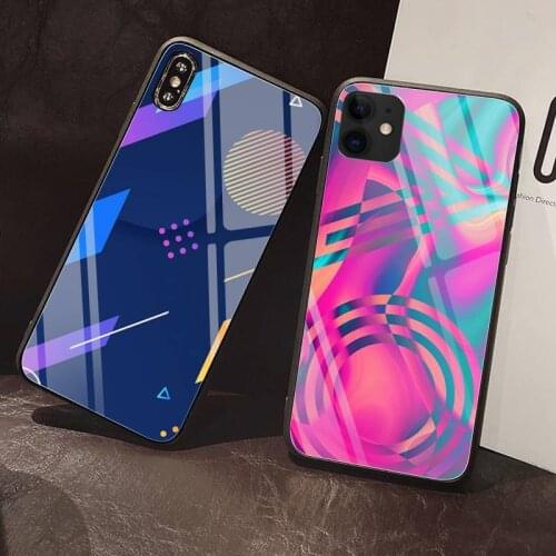 Minimalist box Phone Case Tempered Glass For iPhone 12 Pro Max Mini 11 Pro XR XS MAX 8 X 7 6S 6 Plus SE 2020 case