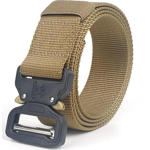 Mens Tactical Belt Military Nylon Canvas Quick Drying Outdoor Multifunctional Training Waist Buckle Unisex Sport Leisure Cinto