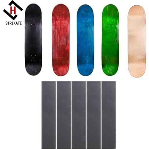 LOT of 5 Cal 7 Ply Russian Blank Maple Skateboard Decks Multi-Colors 8" with Grip Tape Set ( 5 PK)