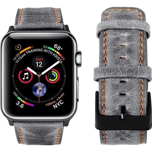 Leather watchstrap for apple watch band 44mm 42mm cinturino for applewatch iwatch strap Series 5 4 3 2 pulseira 40mm 38mm correa
