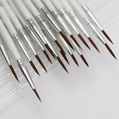 10Pcs Fine Professional Hand-painted Hook Line Pen Round Tip Watercolor Drawing Painting Brush Pen Art Supplies Papeterie