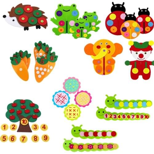 Hand Zipper Button Teaching Kindergarten Manual Diy Weave Cloth Early Learning Education Toys Montessori Teaching Math Toys