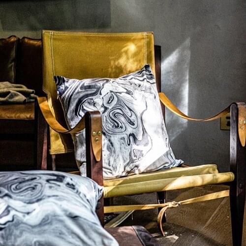 Chic Marble Printing Pillow Case Nordic Cotton Linen Back Pillows Cushion Cover Pillowcase Decorations for Home Office Studio