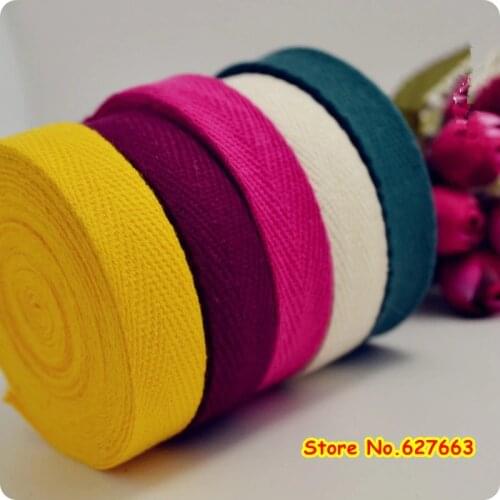15mm Width white/black/ yellow/purple COLOR herringbone/ twill cotton tape/Cotton webbing