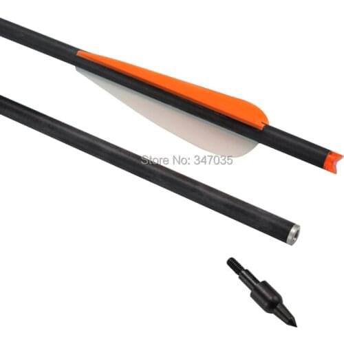 6 PK Roll Fiberglass Arrows Crossbow Bolts for Archery Hunting Black Primary Shaft with 4" Vanes - Free Shipping