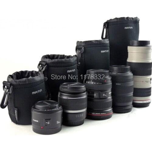 DSLR Camera Lens Bag Neoprene Soft Pouch Case Shoulder Strap For Canon For Nikon For Sony Size S/M/L/XL
