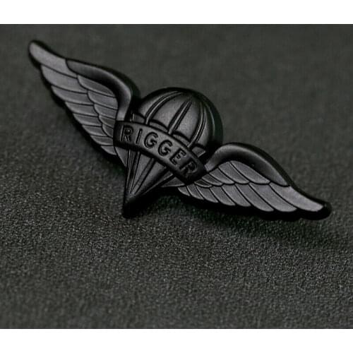 Airborne Rigger Jump Wing Badge Insignia US Army Parachute Pin BLACK