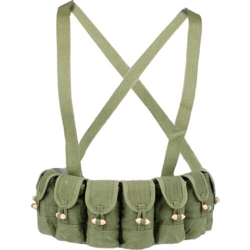 GREEN ORIGINA SURPLUS MILITARY COLLECTIBLES Chinese Military Sks Type 56 Semi Ammo Chest Rig Bandolier Pouch
