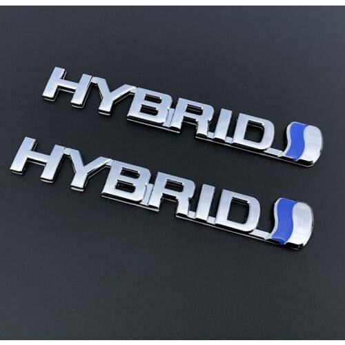 1 Pcs Car 3D Metal HYBRID Emblem Car Stickers Body Trunk Badge Decor Decal For Toyota Prius Camry Crown Auris Rav4s Car Styling