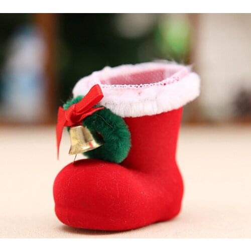 1PC Mini Candy Boots Gift Shoes Merry Christmas Tree Decorations For Home Xmas Stocking Natal Decor New Year Decoration