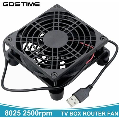 2PCS Gdstime Router Fan DIY PC Cooler TV Box Wireless Cooling DC 5V USB Power 80mm Cooler 80x25mm 8CM W/ Screws Protective Net