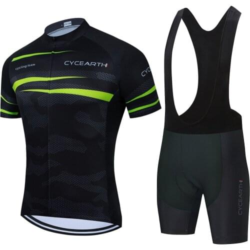 2021 New Team Cycearth Cycling Jersey Bib Set Bike Clothing Ropa Ciclism Bicycle Wear Clothes Mens Short Maillot Culotte
