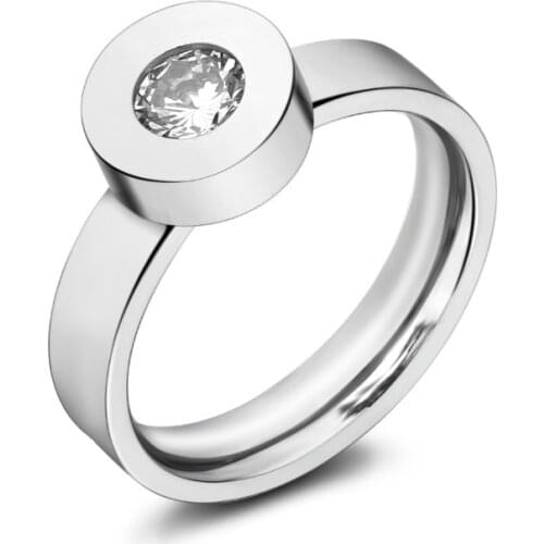 2021 Sale Fine Jewelry Simple fashion personality titanium steel ring Crystal from Swarovskis For Women and female Fit Party