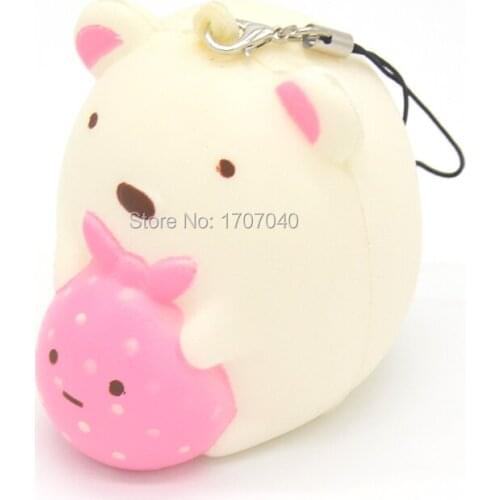 25 Pieces/lot 7cm New Kawaii Sumikko Gurashi Squishy Cartoon Bear Food Toy Collectibles Dot Toy Wholesale