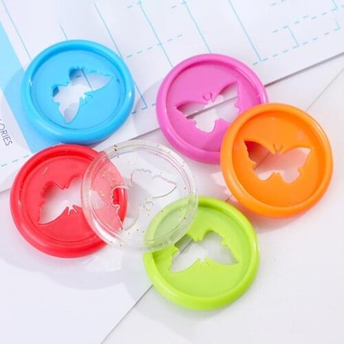 28MM Colorful Butterfly Plastic Binder Discs T-shaped Hole Binding Buckle Mushroom Notebook Binder Ring Office&School Supplies