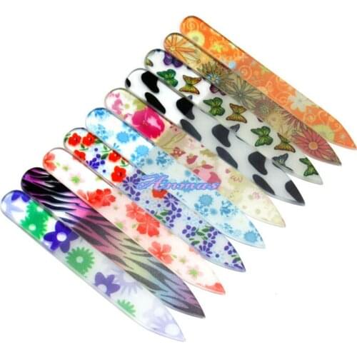 6 PCS Random Style MINI Crystal Glass Nail File Colorful files Manicure Tool