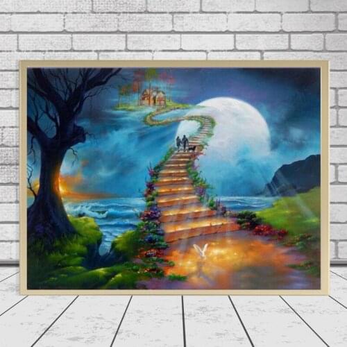 New 5D DIY Diamond Painting Stairway to Heaven Full Square Round Diamond Embroidery Cross Stitch Rhinestone Mosaic Decoration
