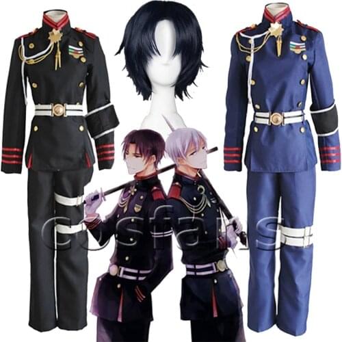 Anime Seraph Of The End Owari No Serafu Guren Ichinose Cosplay Costume Military Uniform Outfit Halloween owari no seraph Wigs