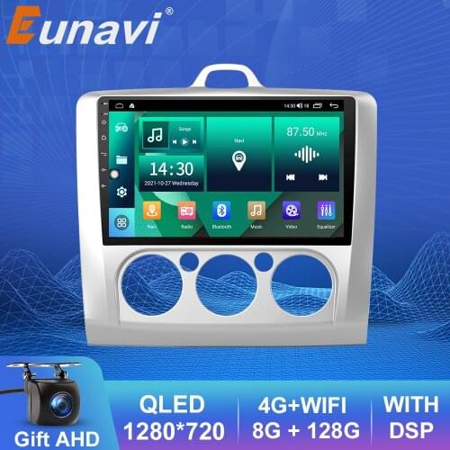 Eunavi 9 Inch 2 din Android 10 Car Radio For Ford Focus EXI MT 2 3 Mk2 2004 2005 2006 2007 2008 2009-2011 GPS Multimedia Player